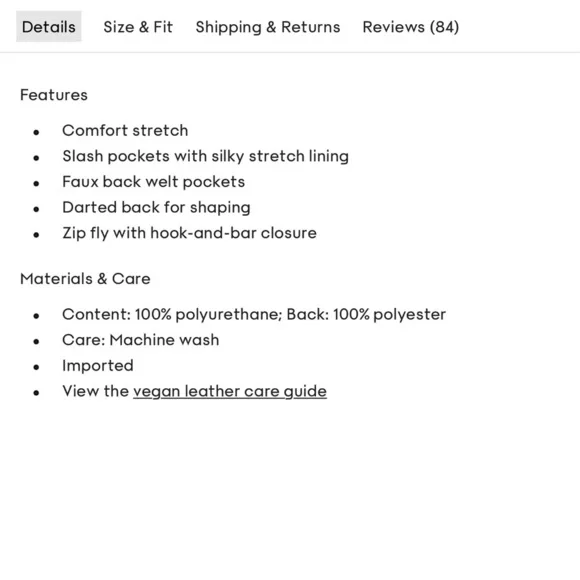 Aritzia Babaton Command Cropped Black Leather Pant Size 2 - Picture 12 of 12